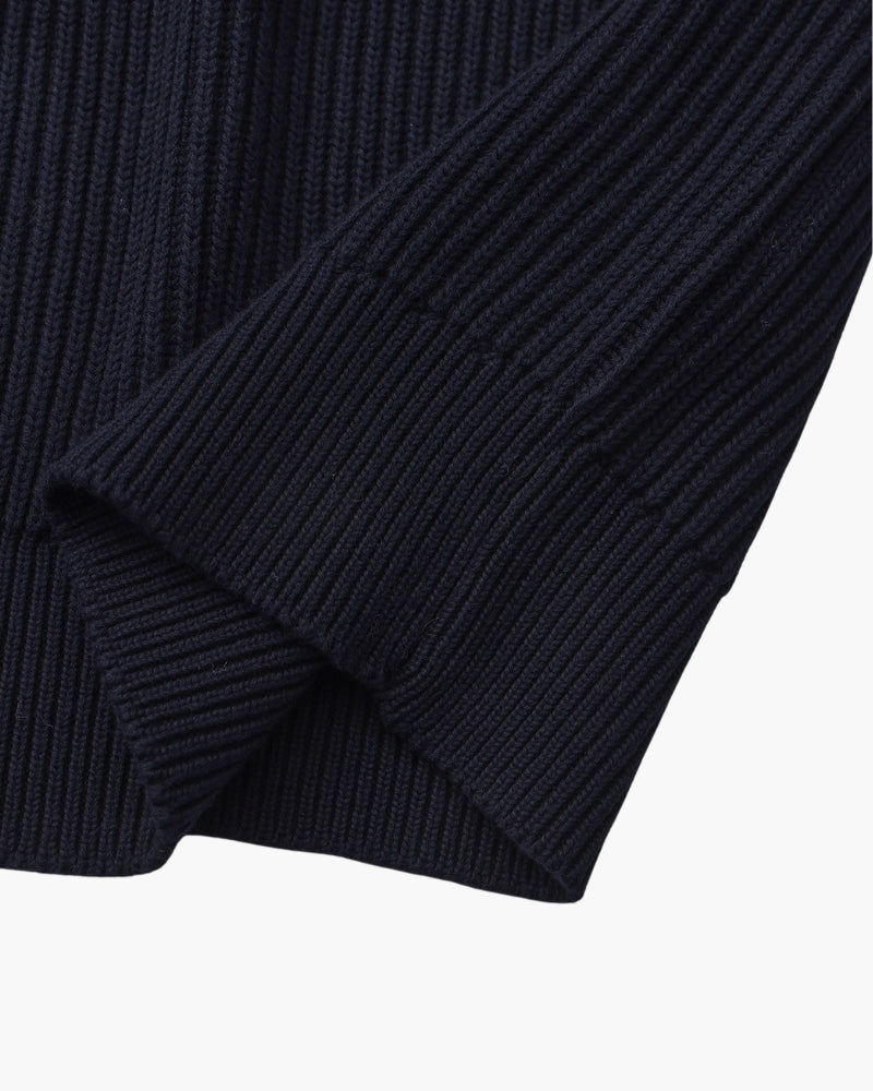 Ribbed Knit Crew Neck Sweater