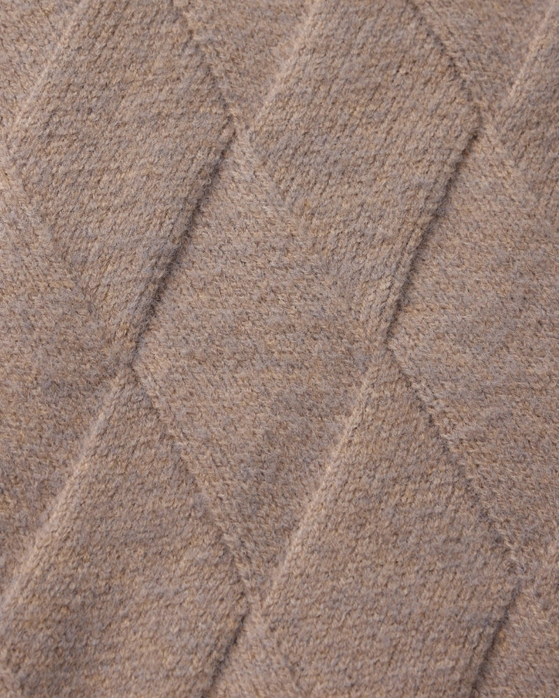 Heritage Diamond Pattern Zip-Up Cardigan