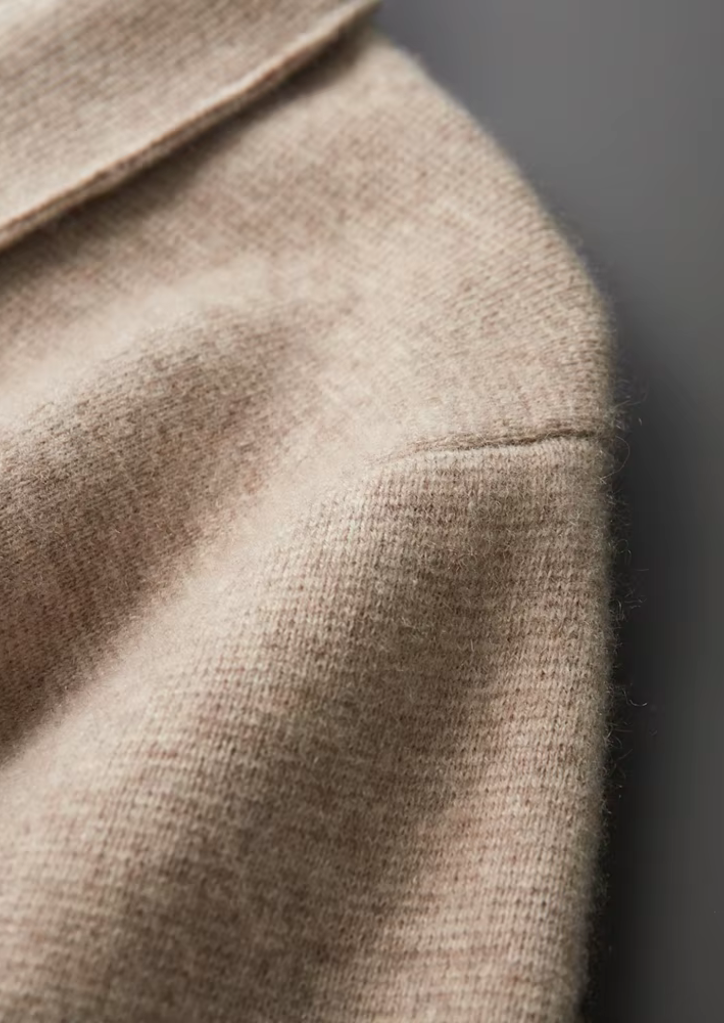 PURE EXTRA-FINE MERINO WOOL ZIP POLO CARDIGAN