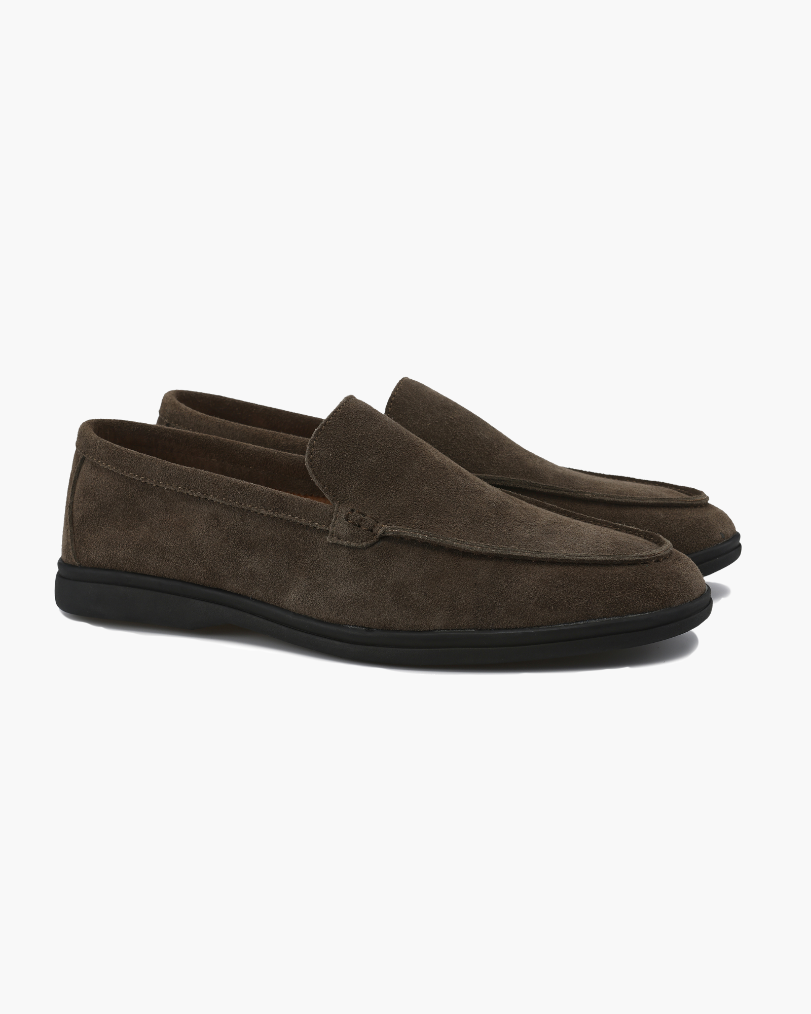 Luxury Suede Loafers with Black Soles