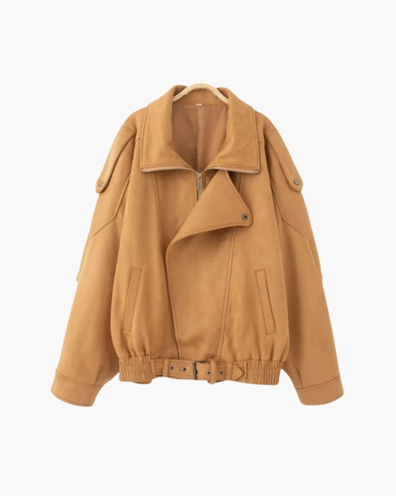 Retro Suede Draped Jacket
