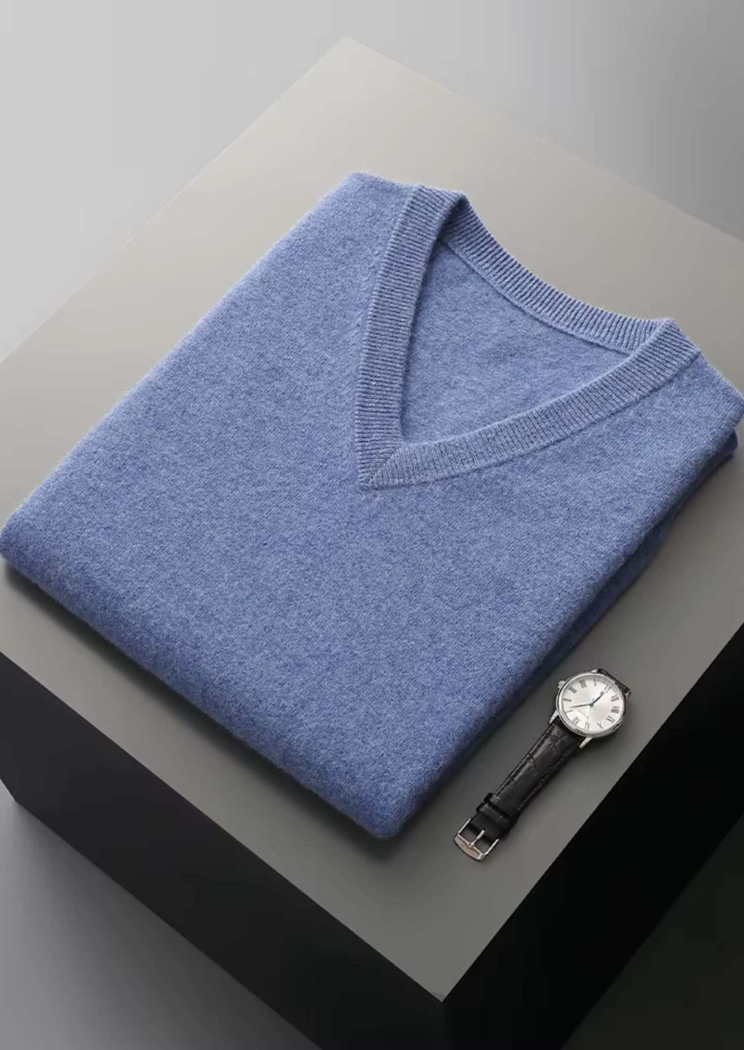 PURE EXTRA-FINE MERINO WOOL V-NECK VEST