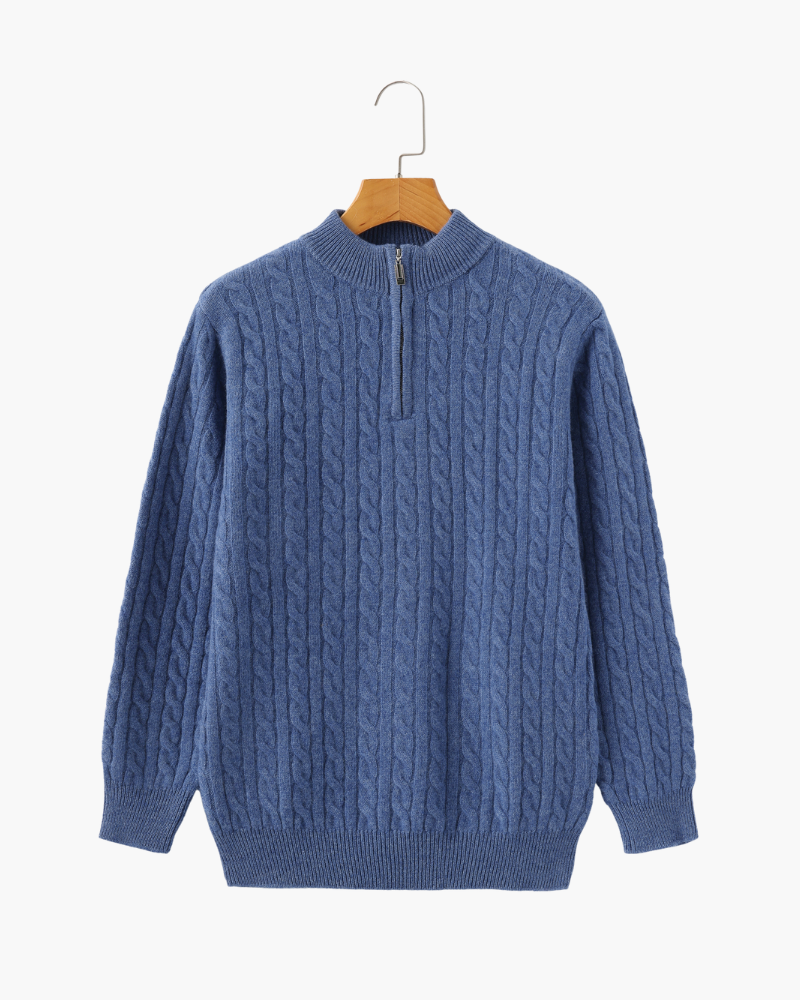 100% Cashmere Knit Half-Zip Sweater