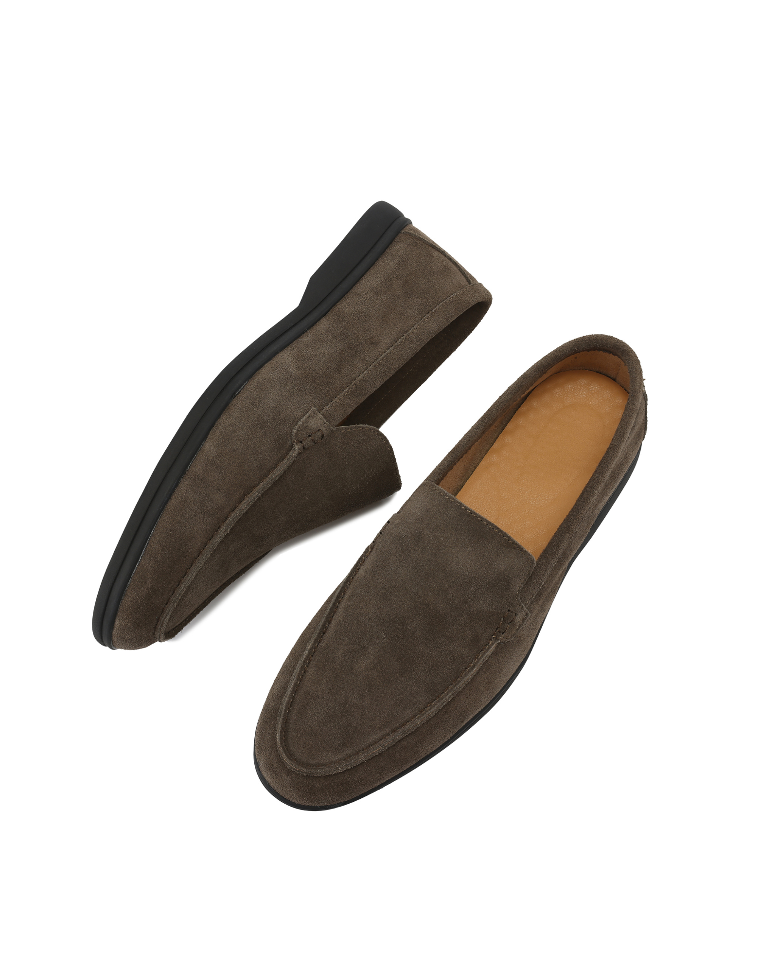 Luxury Suede Loafers with Black Soles