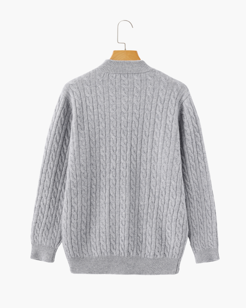 100% Cashmere Knit Half-Zip Sweater