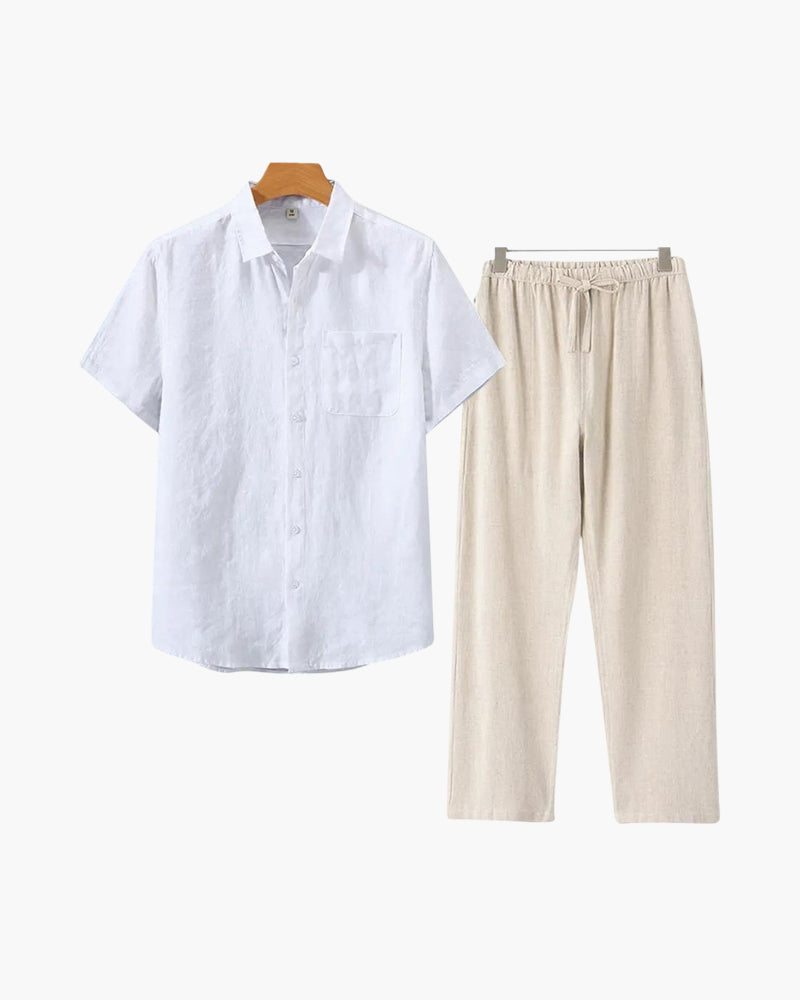 Classic Linen Combo Shirt (Short Sleeve)