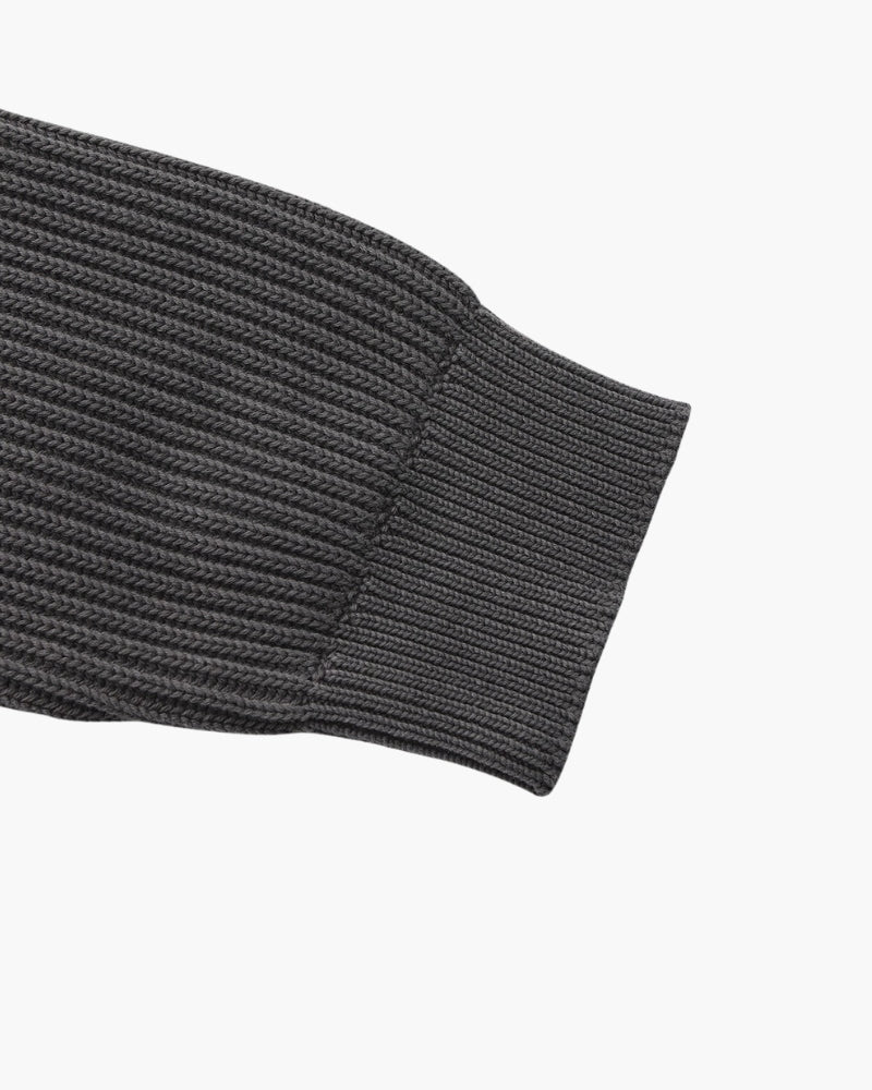 Ribbed Knit Crew Neck Sweater