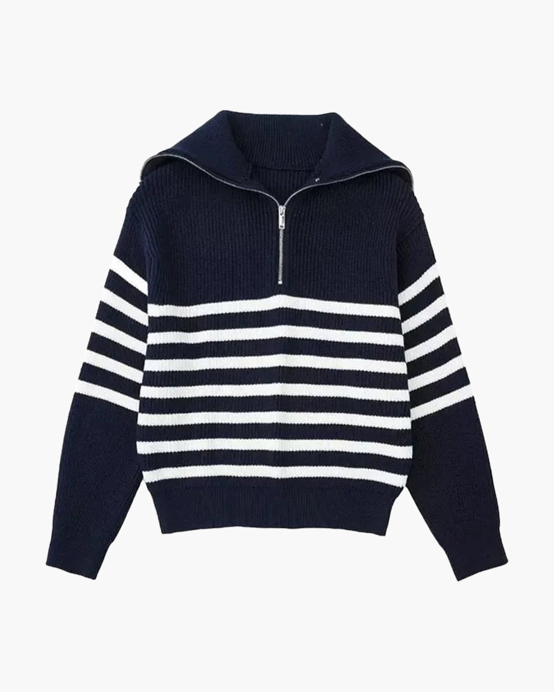 Striped Zip-Up Hoodie