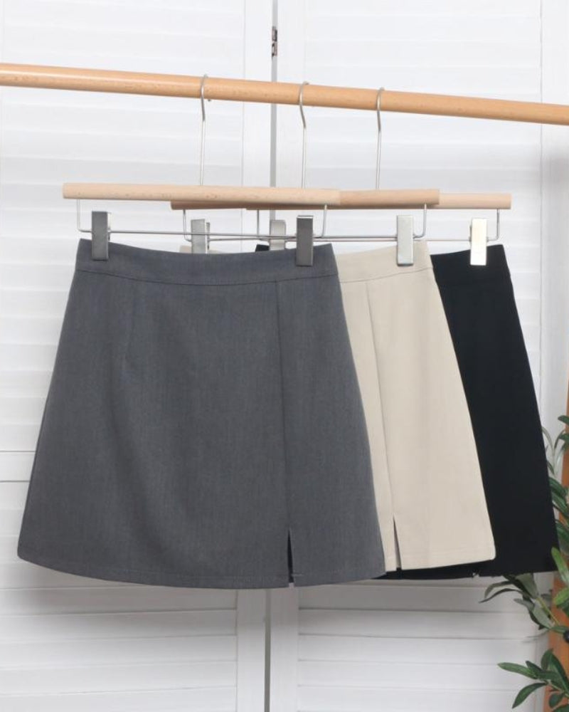 Oxford Straight Mini Skirt