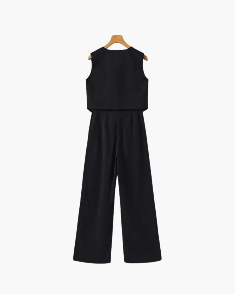 Elegant Linen Two-Piece Set for Women