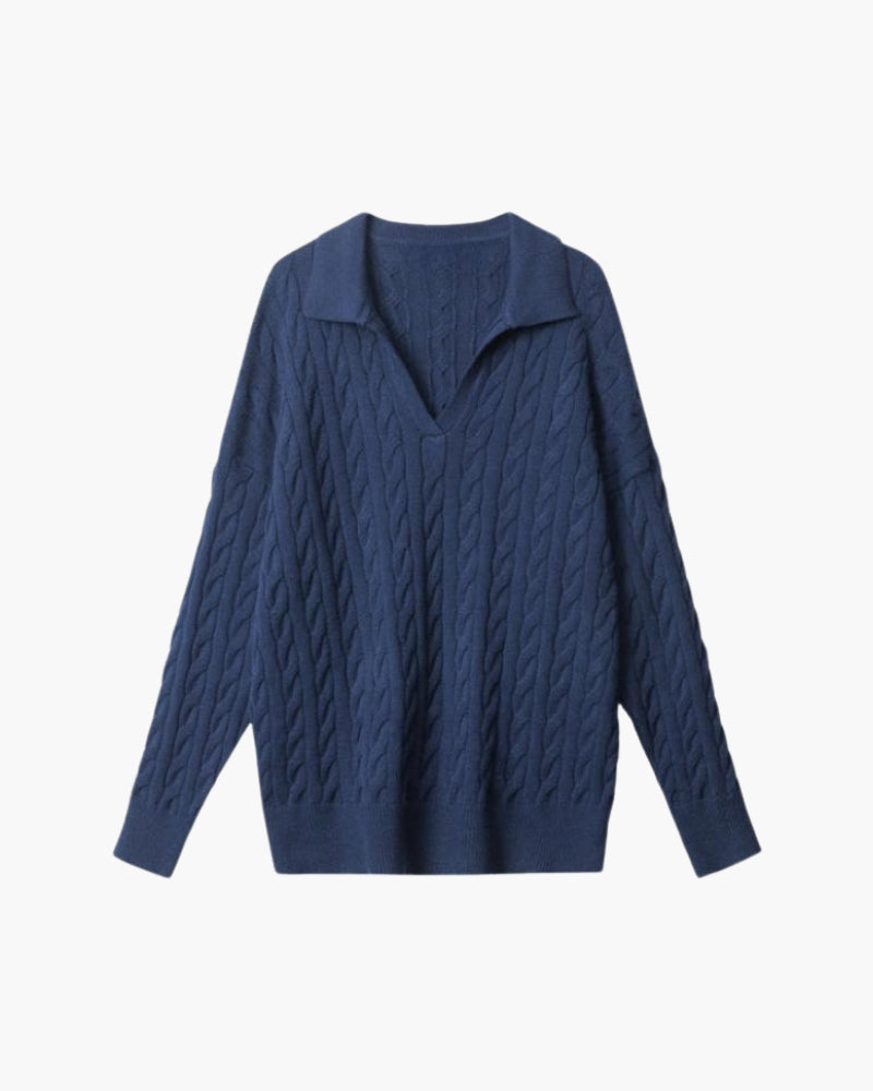 Luxurious Wool V-Neck Knit Sweater