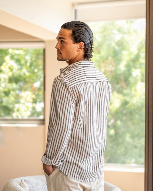 Men's Classic Striped Dress Shirt