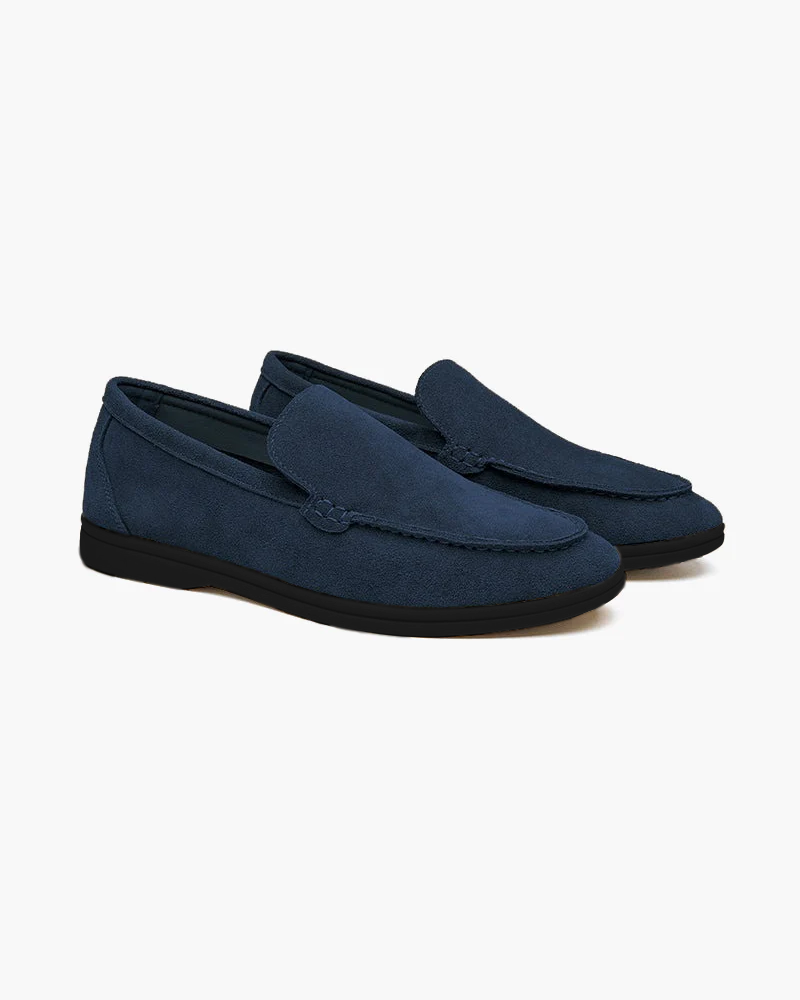 Luxury Suede Loafers with Black Soles