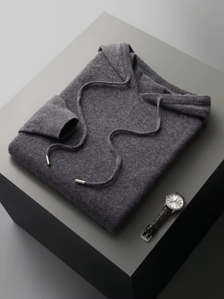 PURE EXTRA-FINE MERINO WOOL LEISURE HOODIE