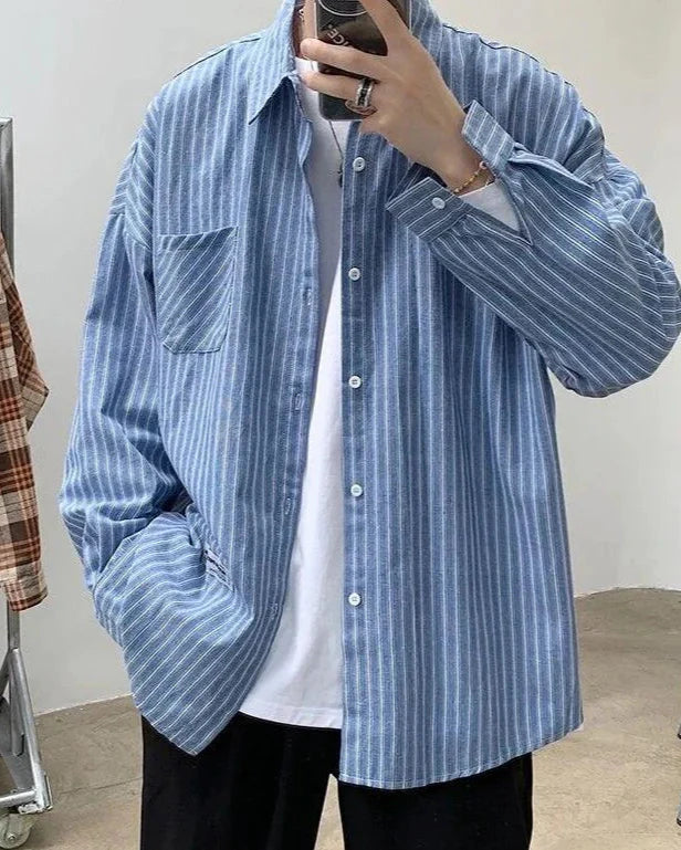 Extra-Large Striped Button-Up Shirt