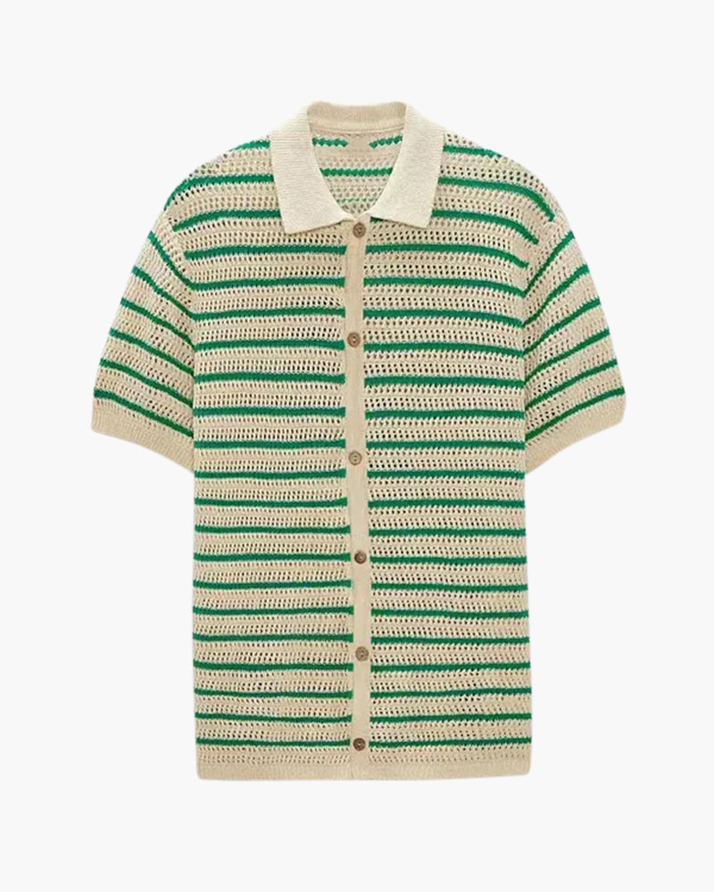 Marbella - Knit Button-Up Shirt