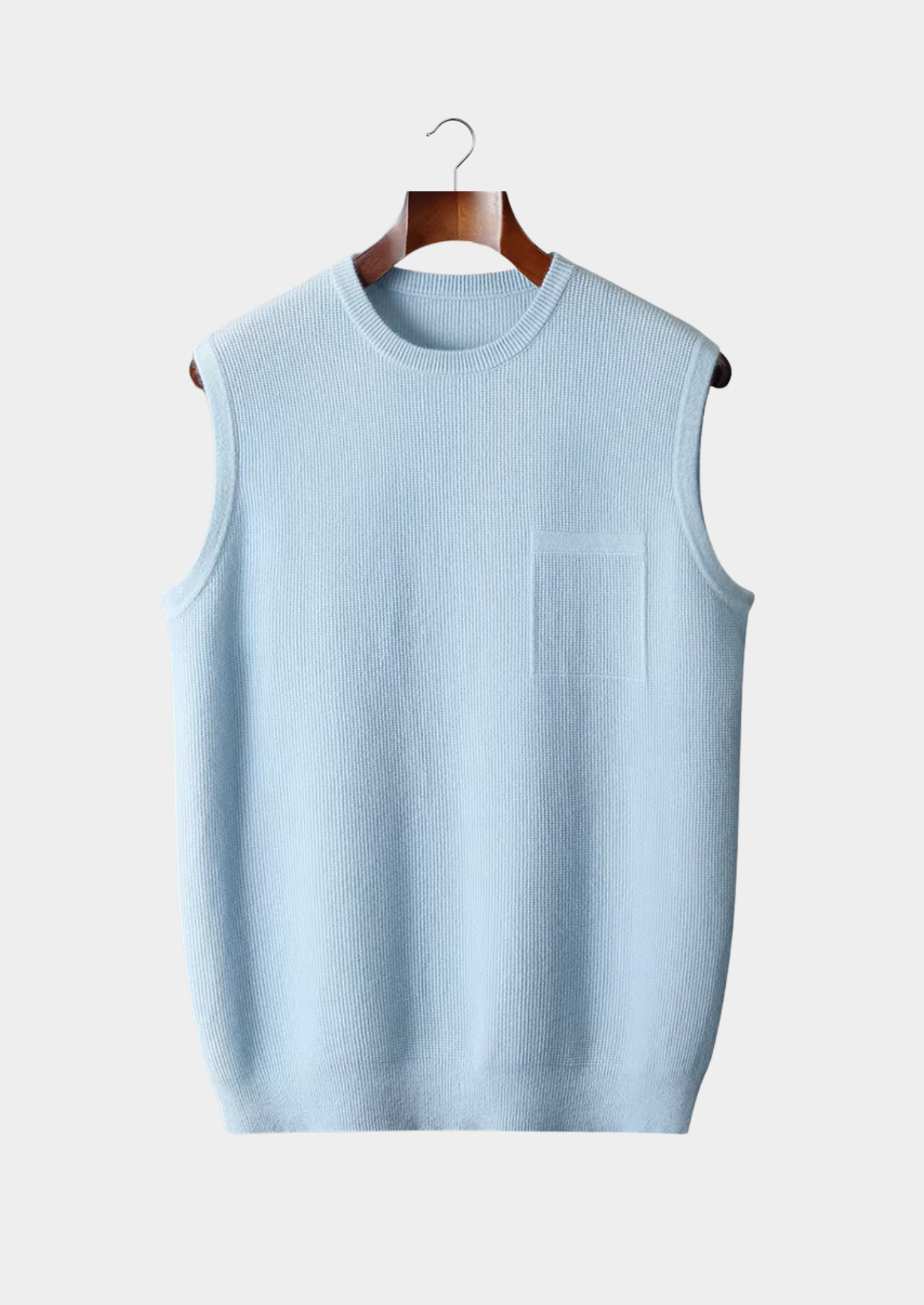PURE EXTRA-FINE MERINO WOOL CREWNECK VEST