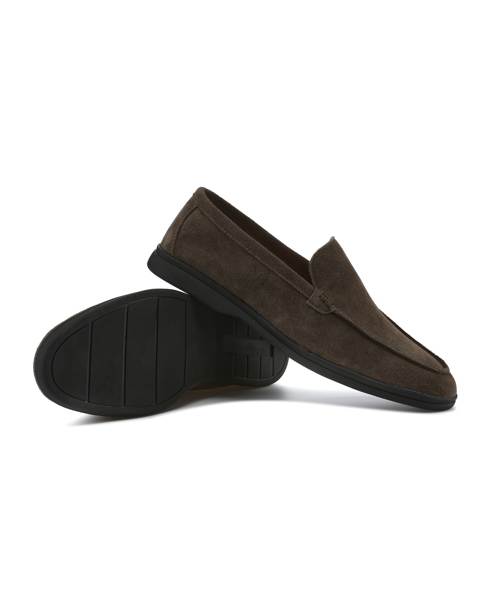 Luxury Suede Loafers with Black Soles