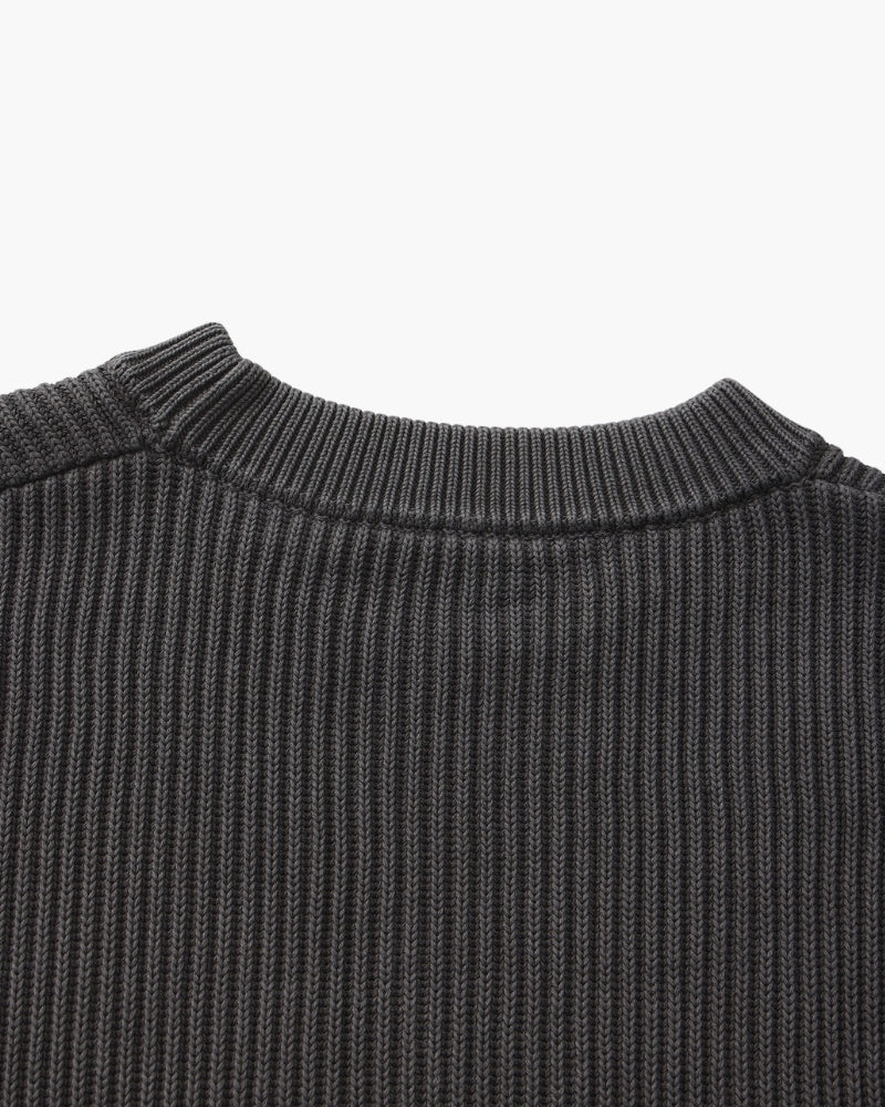 Ribbed Knit Crew Neck Sweater