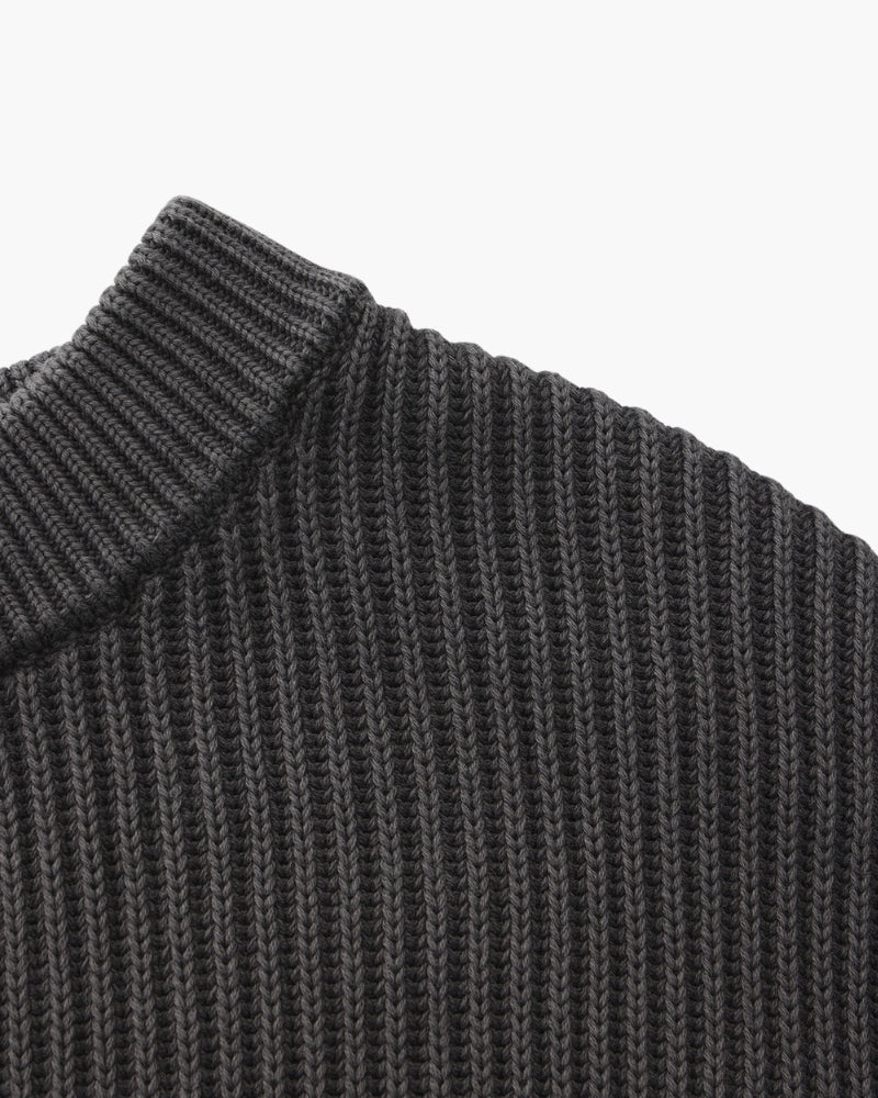 Ribbed Knit Crew Neck Sweater