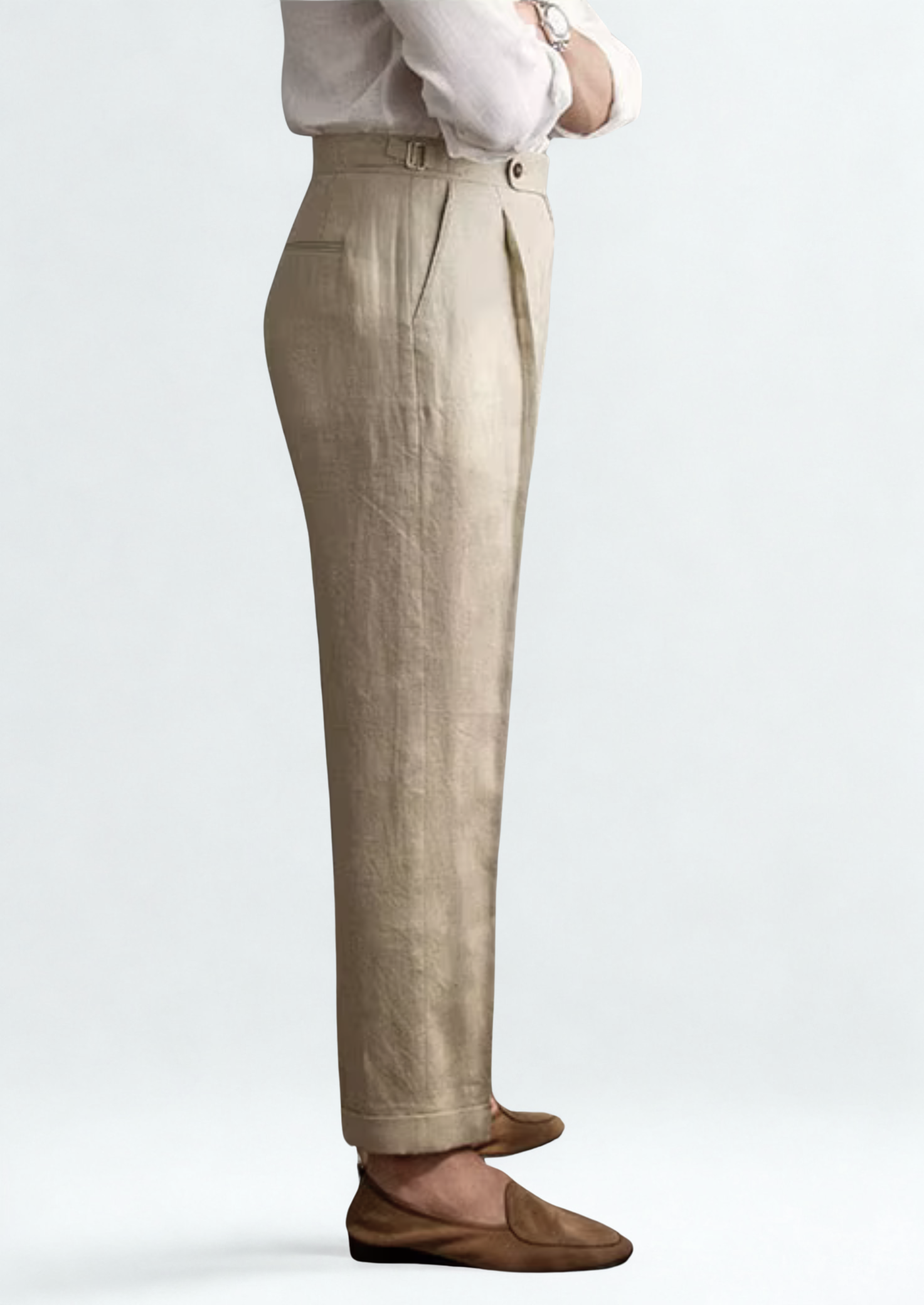 TUSCANY PLEATED COASTAL TROUSERS - Sand