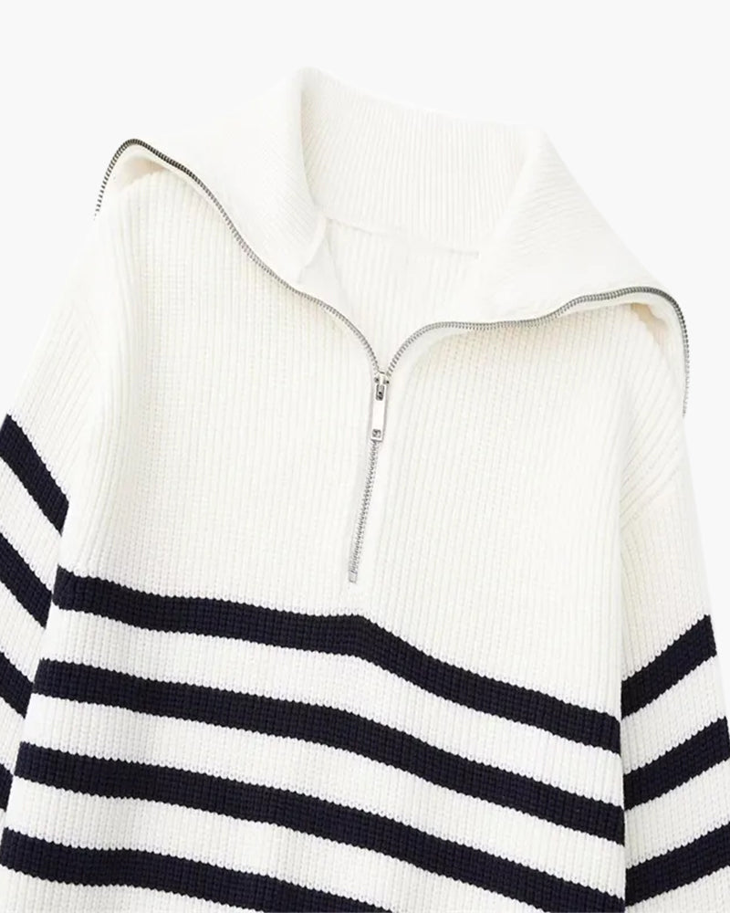 Striped Zip-Up Hoodie