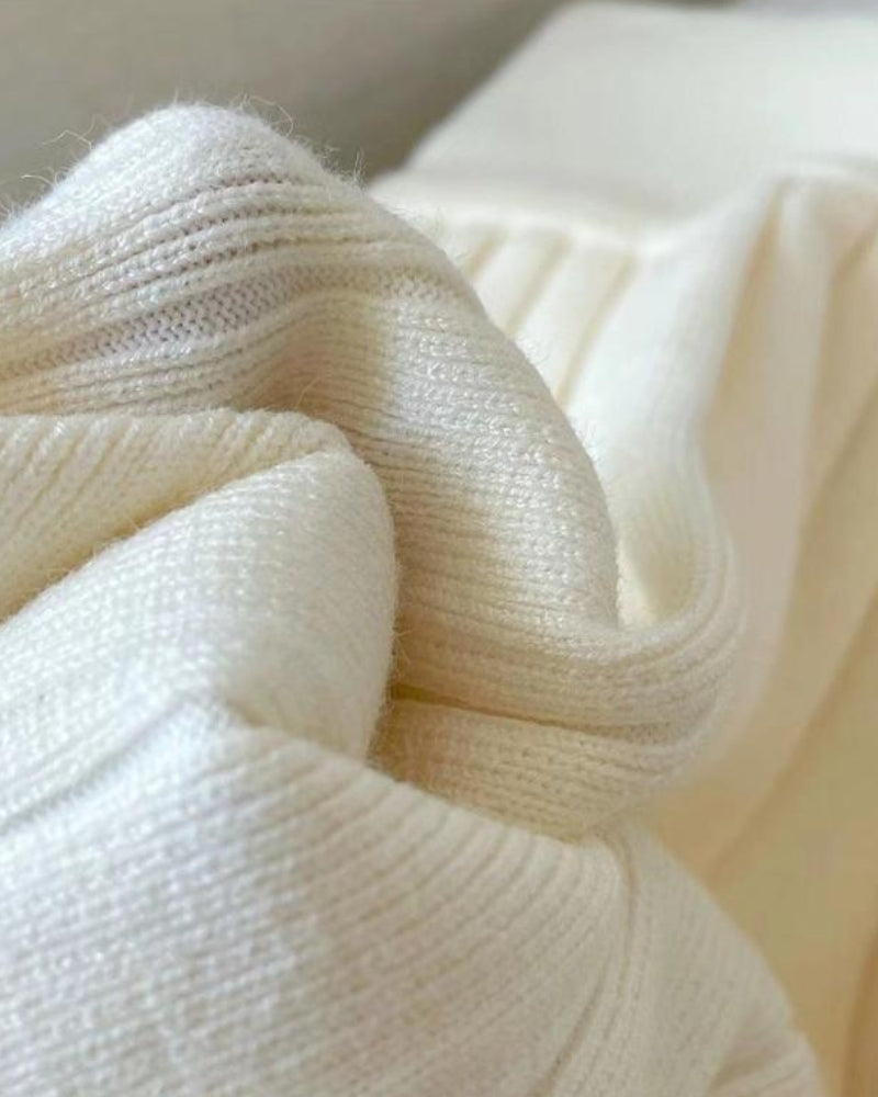 Wool Mini Skirt with Pleated Design