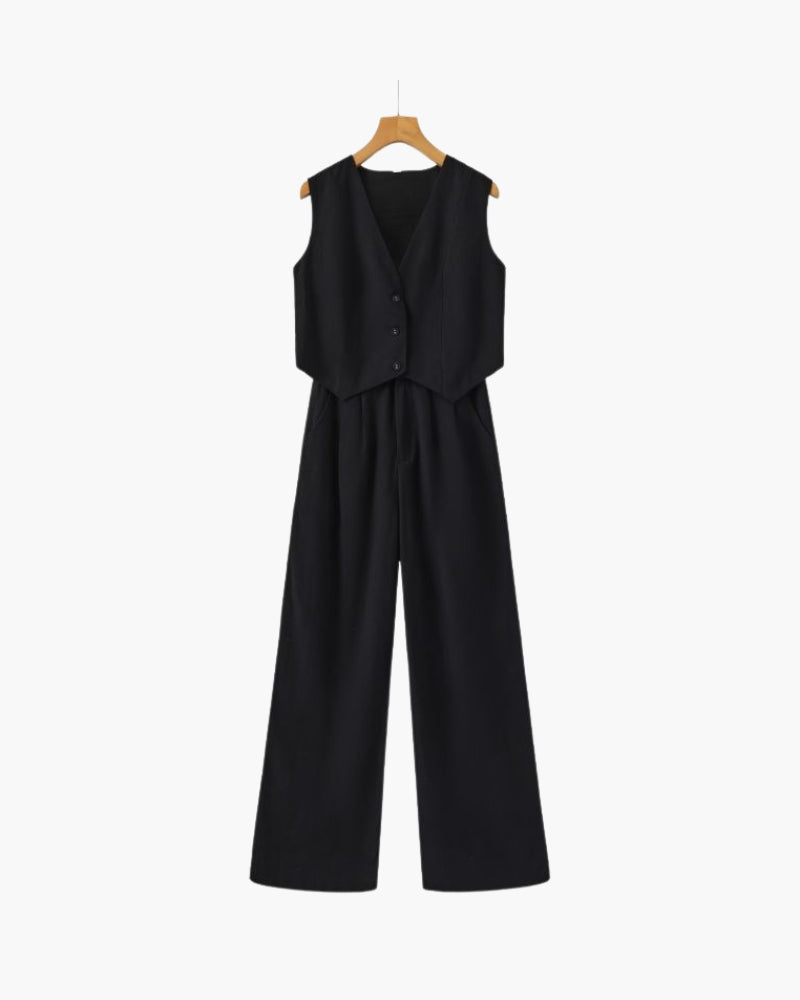 Elegant Linen Two-Piece Set for Women