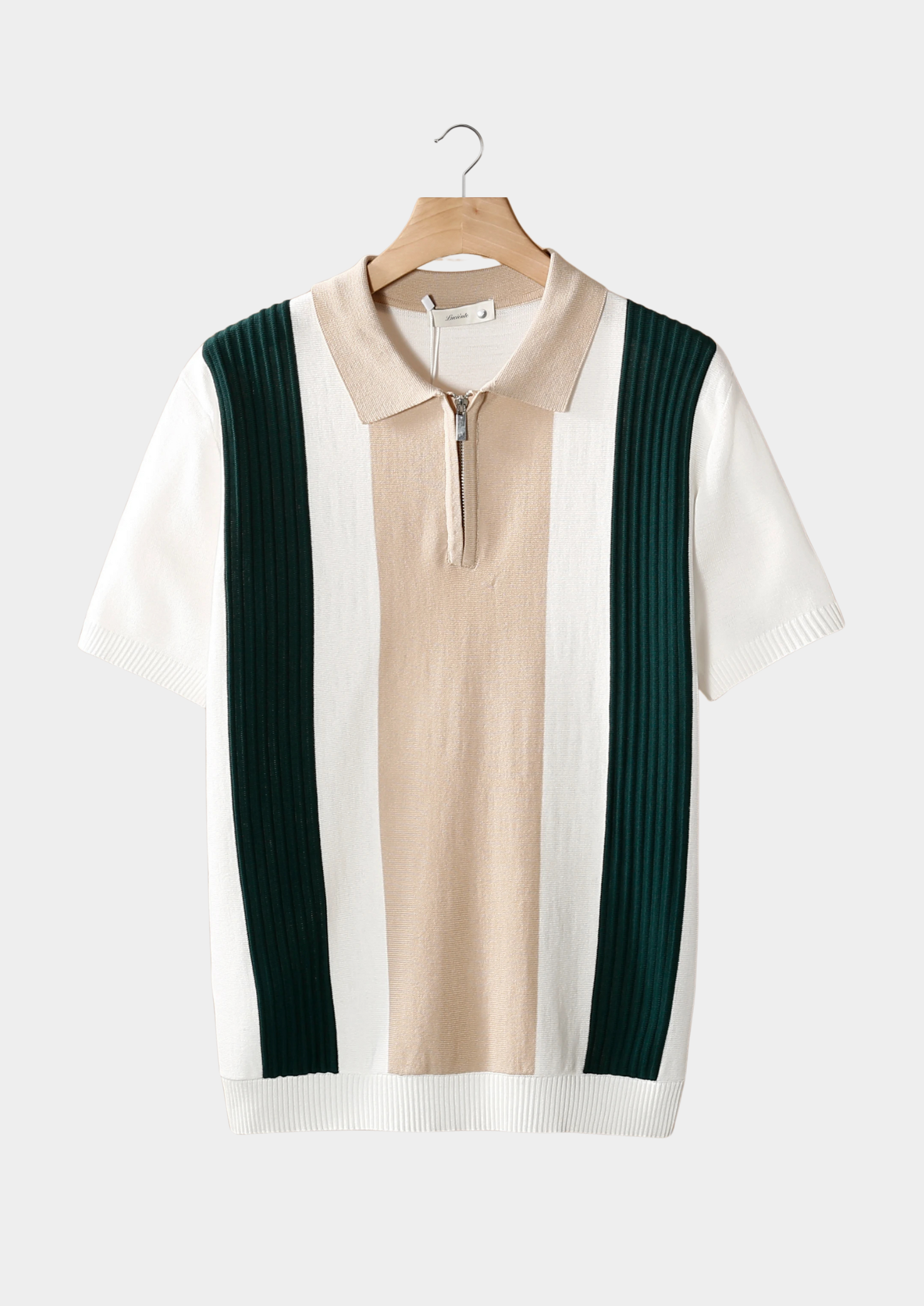 WHITE RESORT ZIPPER POLO