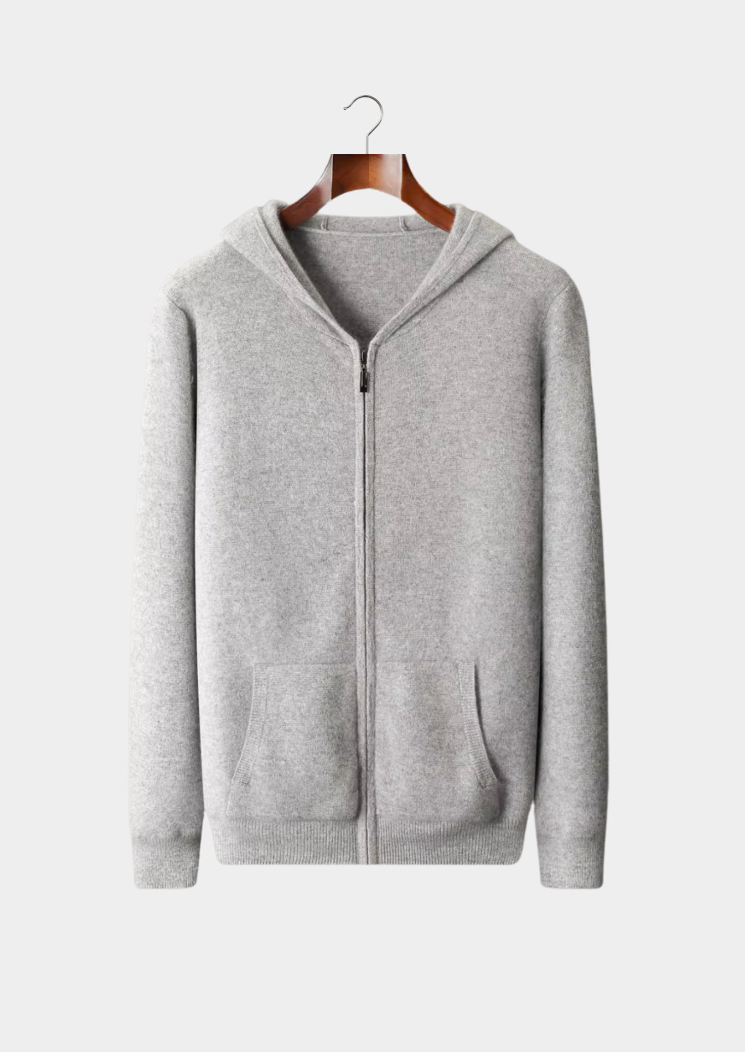 PURE EXTRA-FINE MERINO WOOL ZIPPER HOODIE